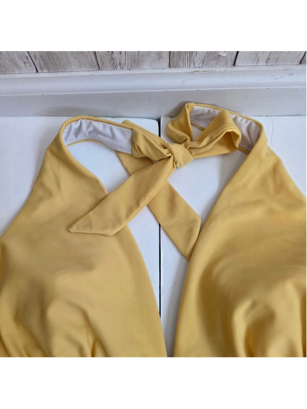 Women's Tommy Hilfiger Yellow Halter One Piece Swimsuit Size 8